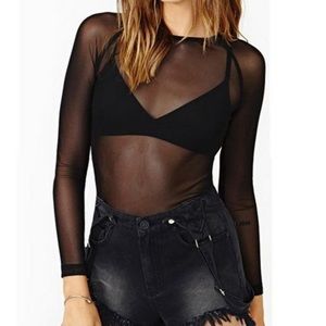 90’s Cyber Goth Micro Fish Net Shirt